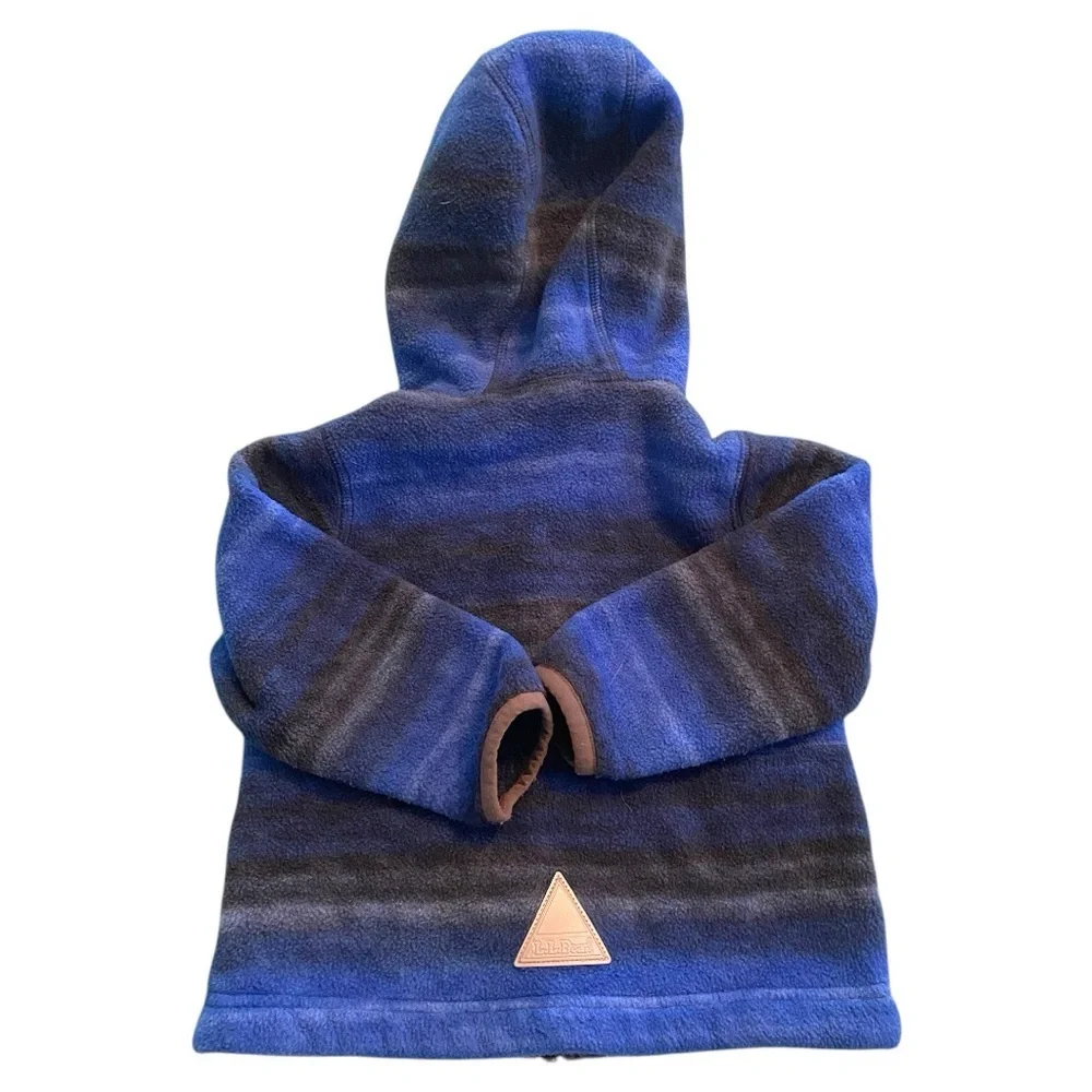 L.L. Bean Blue and Gray Hooded Jacket with Sporty Design